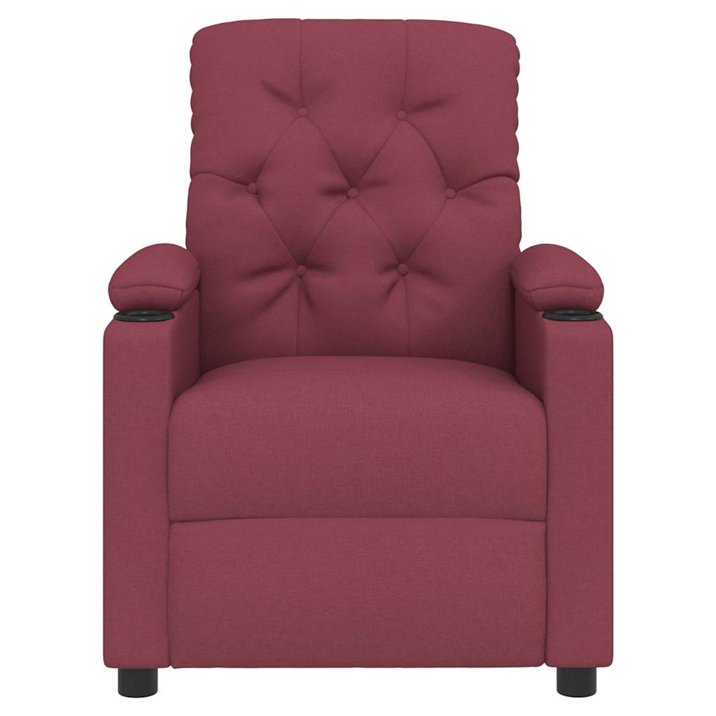 Recliner Chair Wine Red Fabric