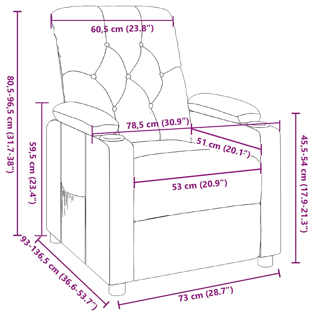 Recliner Chair Wine Red Fabric
