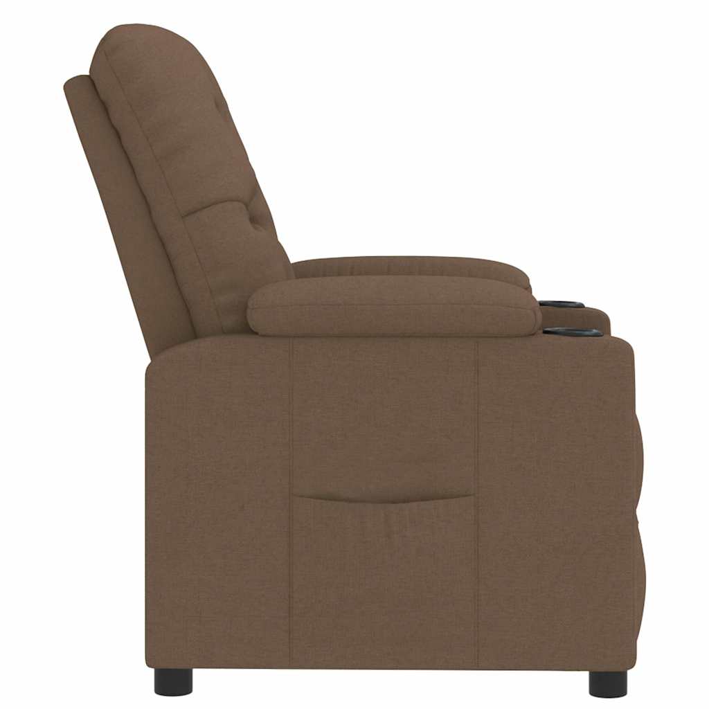 Recliner Chair Brown Fabric