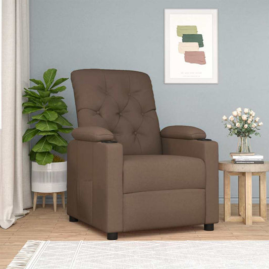Recliner Chair Brown Fabric