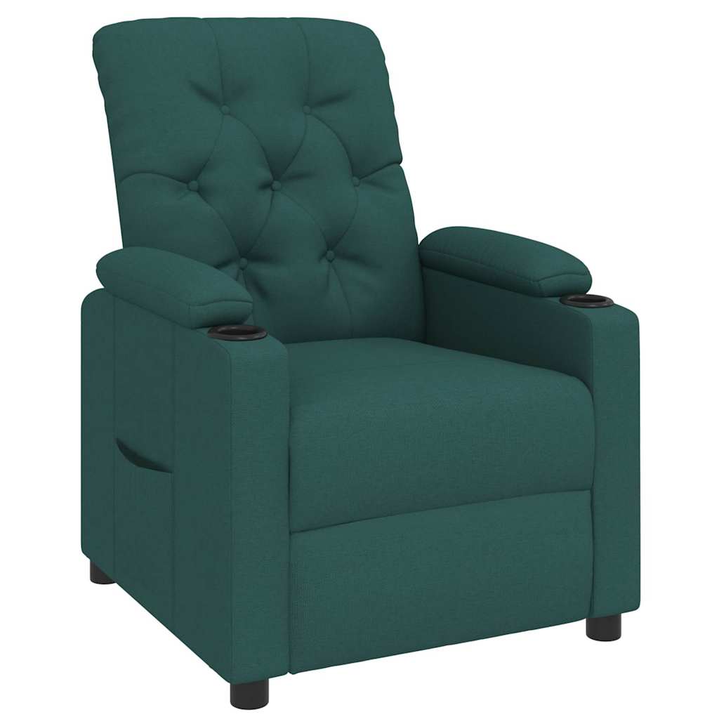 Recliner Chair Dark Green Fabric