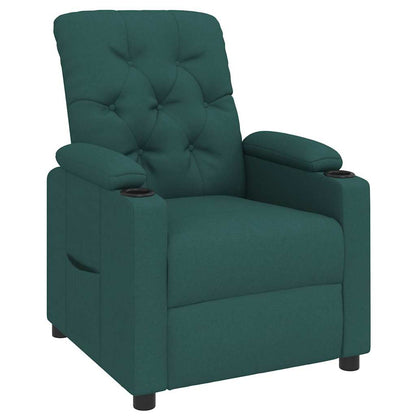 Recliner Chair Dark Green Fabric