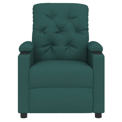 Recliner Chair Dark Green Fabric