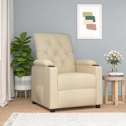 Recliner Chair Cream Fabric