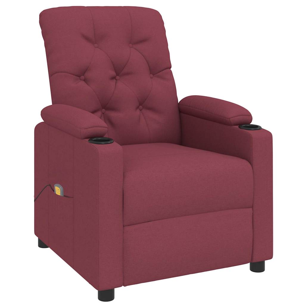 Massage Chair Wine Red Fabric