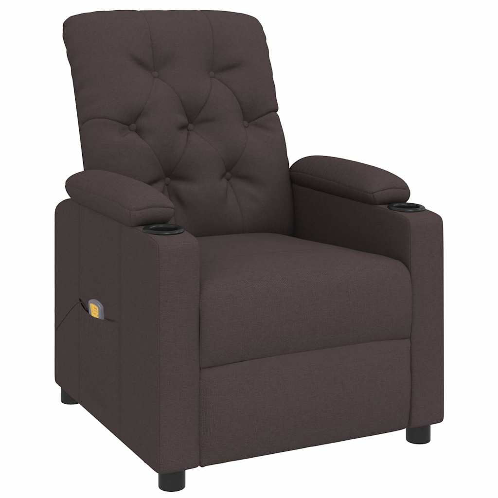 Massage Chair Dark Brown Fabric