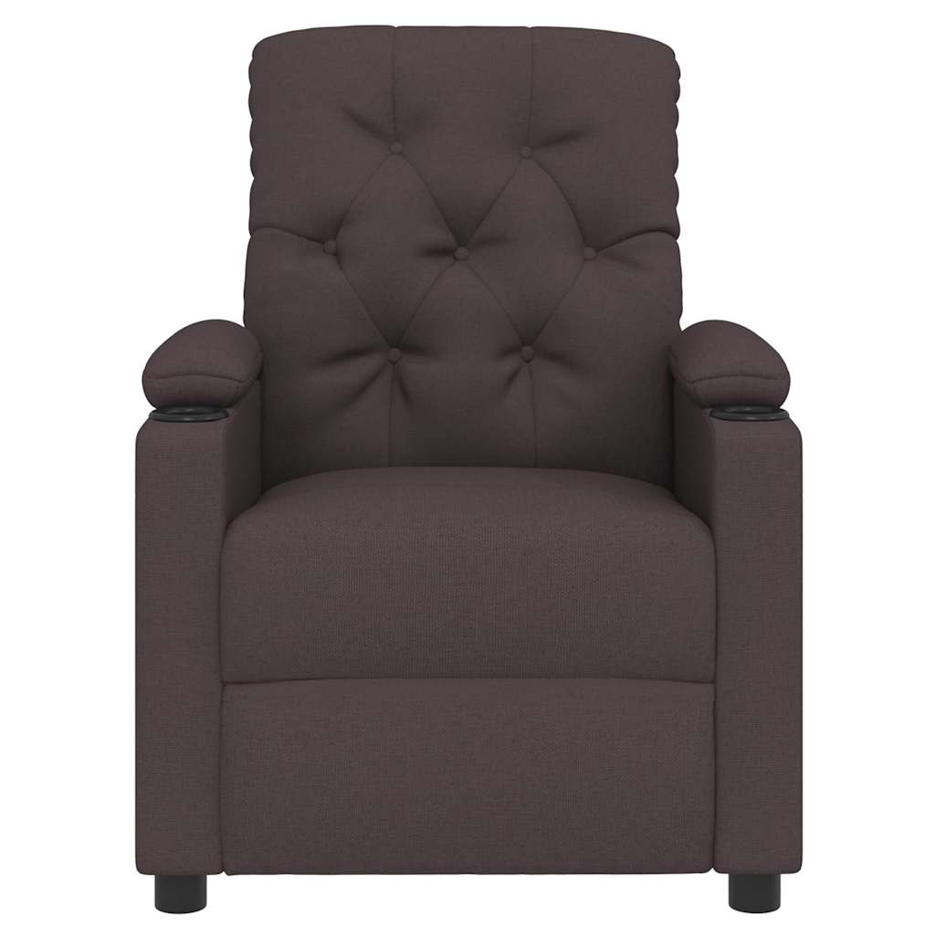 Massage Chair Dark Brown Fabric
