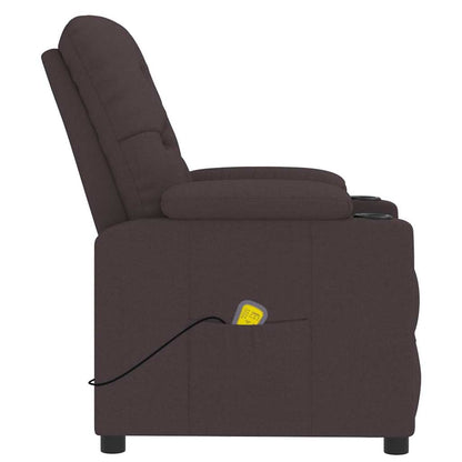Massage Chair Dark Brown Fabric