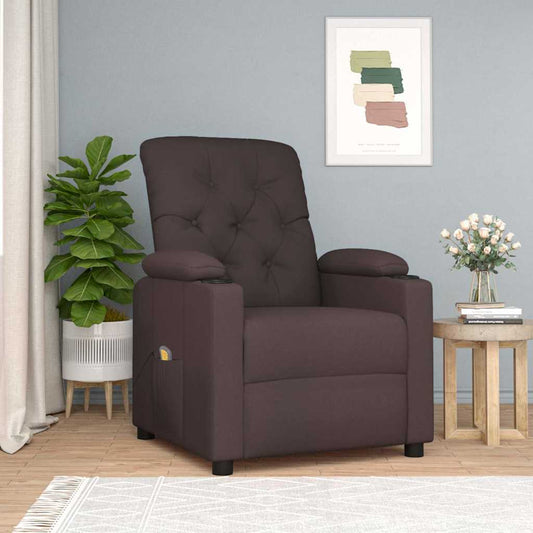 Massage Chair Dark Brown Fabric