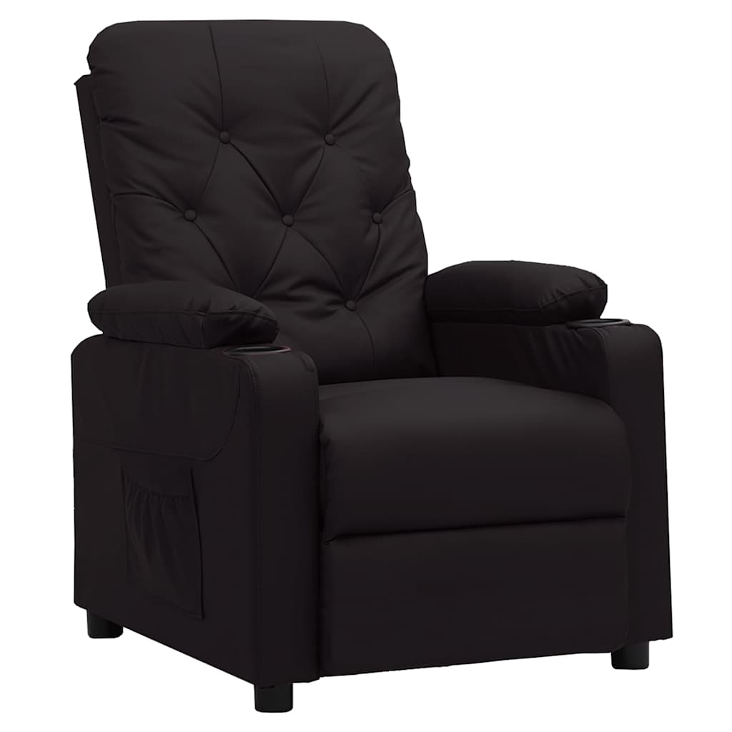 Recliner Chair Black Faux Leather