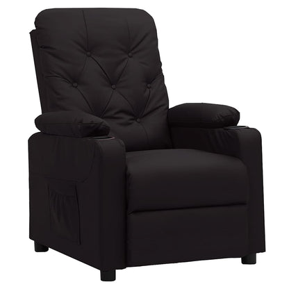 Recliner Chair Black Faux Leather