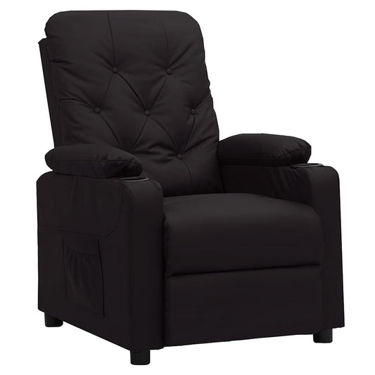 Recliner Chair Black Faux Leather