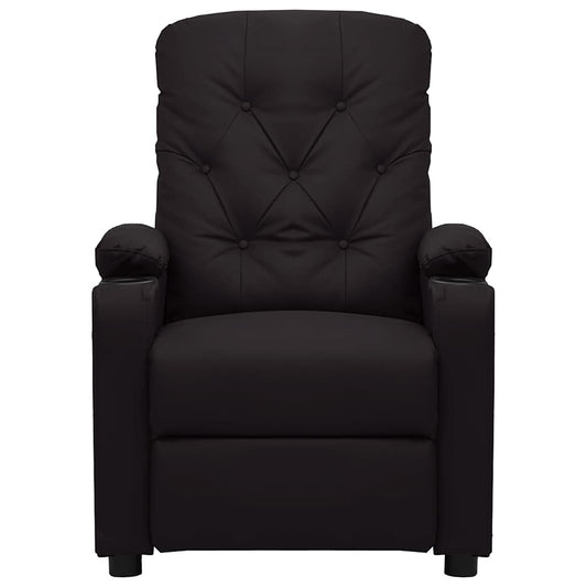 Recliner Chair Black Faux Leather