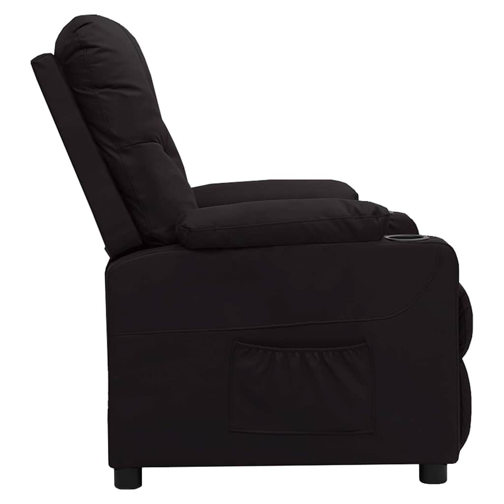 Recliner Chair Black Faux Leather