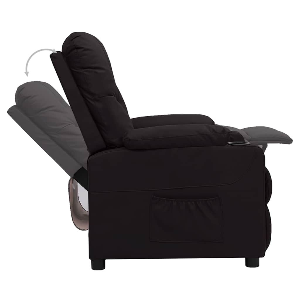 Recliner Chair Black Faux Leather