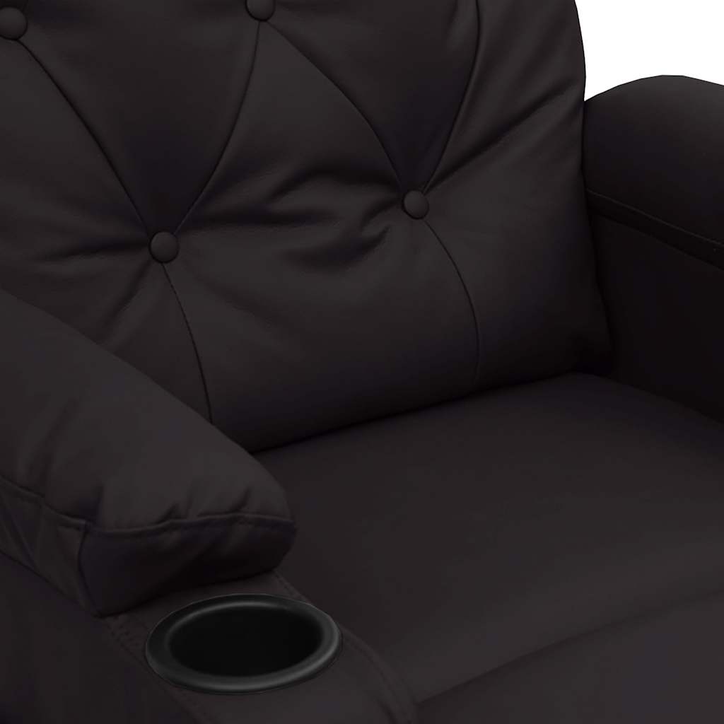Recliner Chair Black Faux Leather