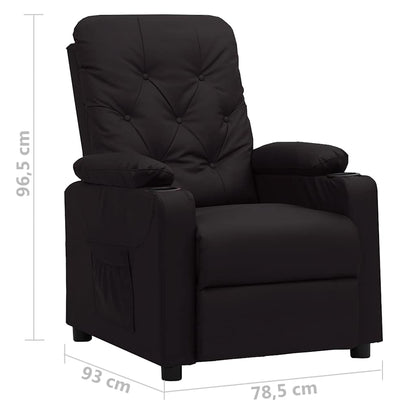 Recliner Chair Black Faux Leather