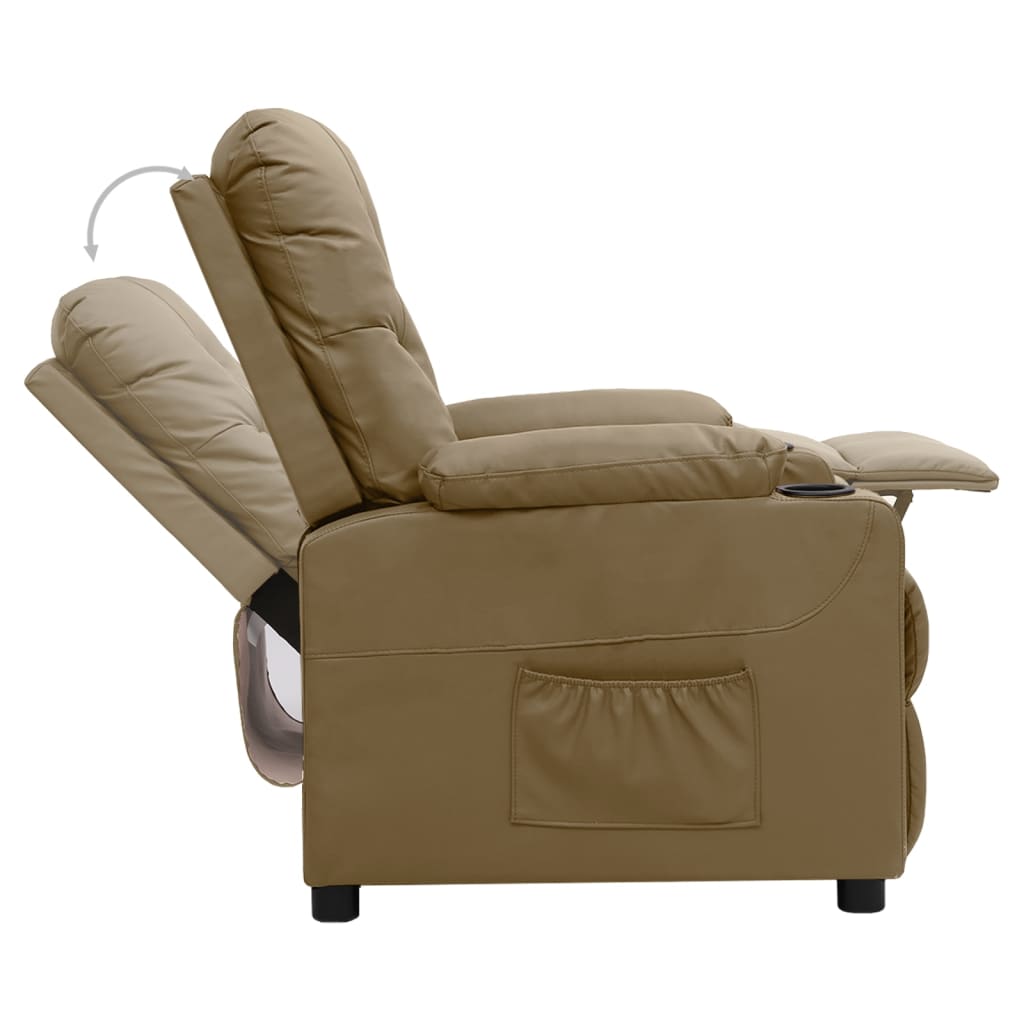 Recliner Chair Cappuccino Faux Leather