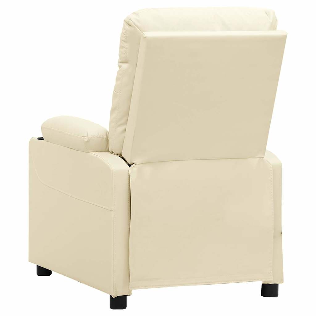 Recliner Chair Cream Faux Leather