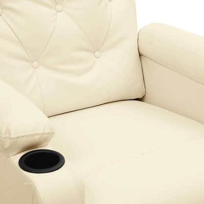 Recliner Chair Cream Faux Leather
