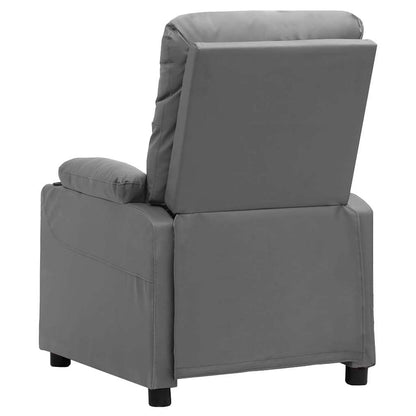 Recliner Chair Grey Faux Leather