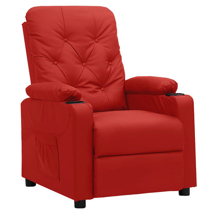 Recliner Chair Wine Red Faux Leather