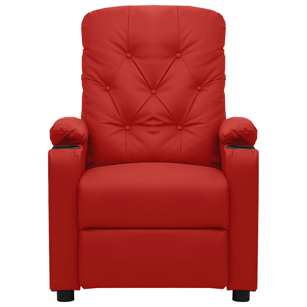 Recliner Chair Wine Red Faux Leather