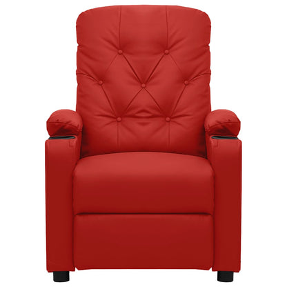 Recliner Chair Wine Red Faux Leather