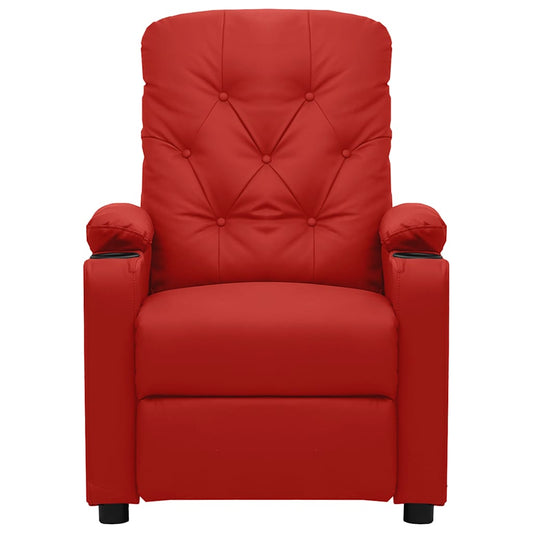 Recliner Chair Wine Red Faux Leather