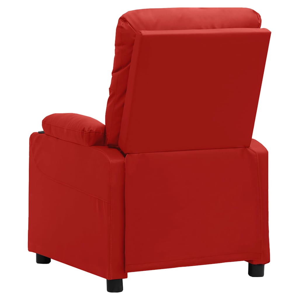 Recliner Chair Wine Red Faux Leather