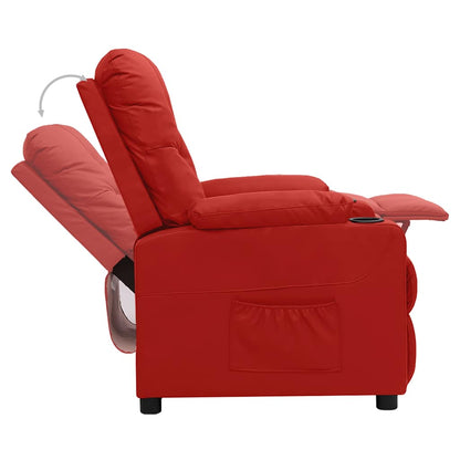 Recliner Chair Wine Red Faux Leather