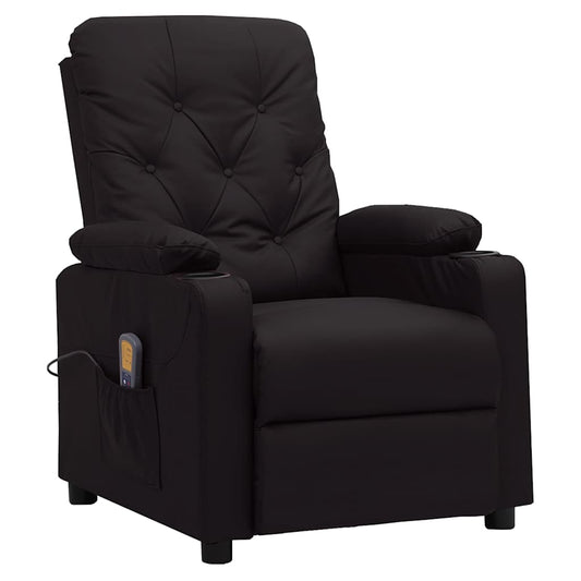 Massage Chair Black Faux Leather