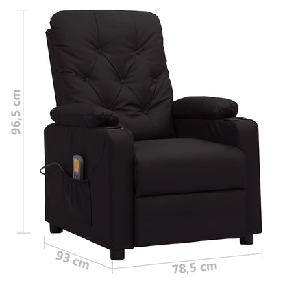 Massage Chair Black Faux Leather