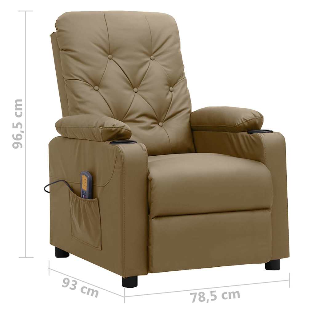 Massage Chair Cappuccino Faux Leather