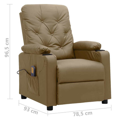Massage Chair Cappuccino Faux Leather