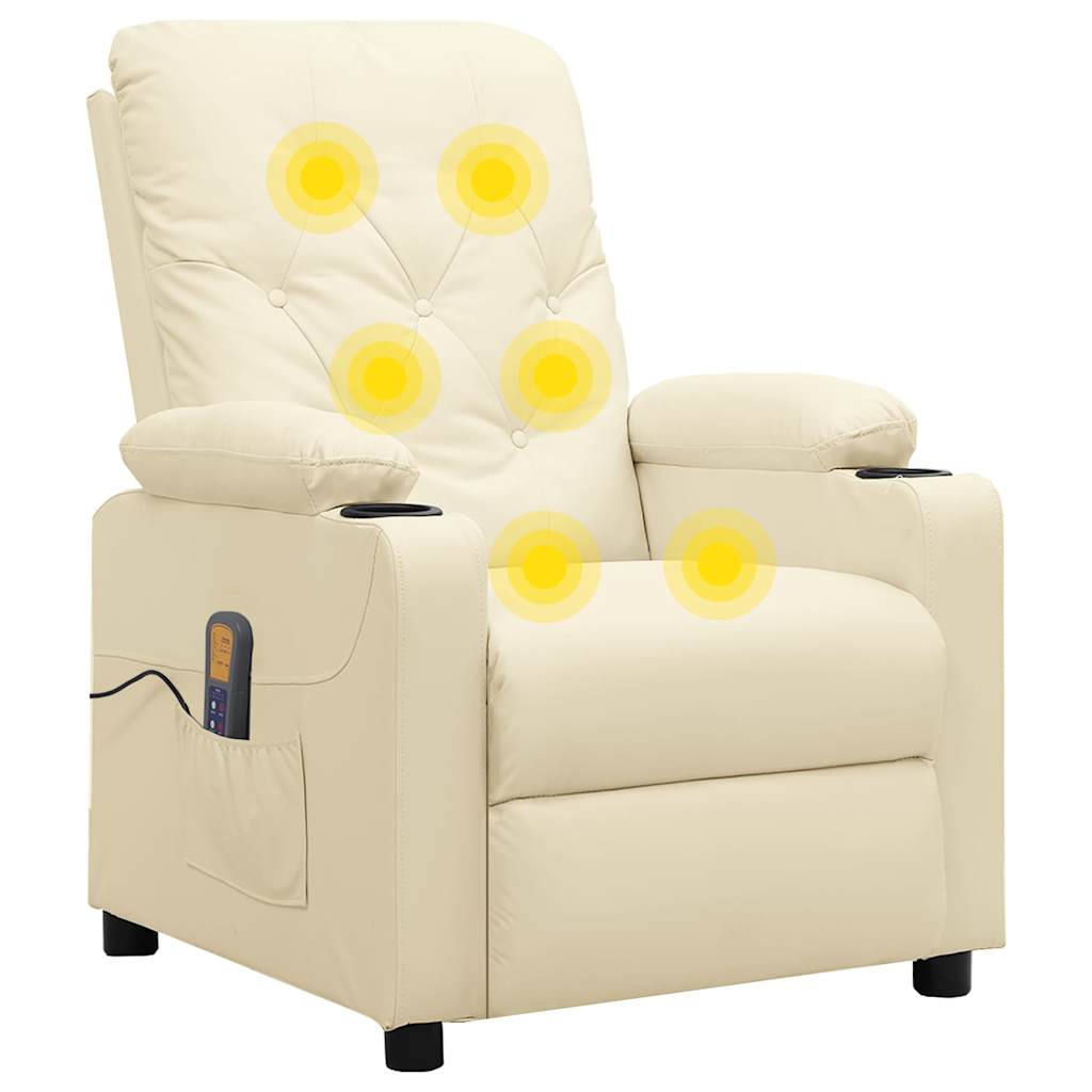 Massage Chair Cream Faux Leather
