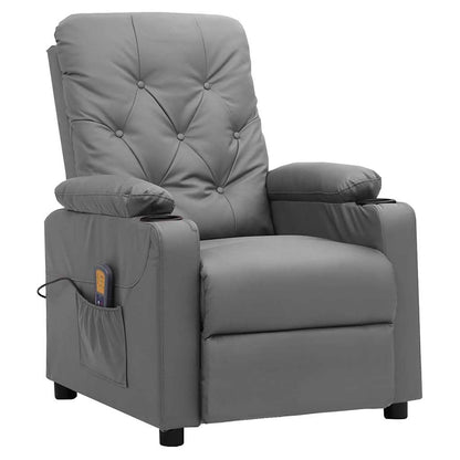 Massage Chair Grey Faux Leather