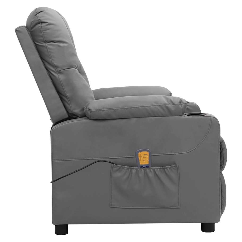 Massage Chair Grey Faux Leather