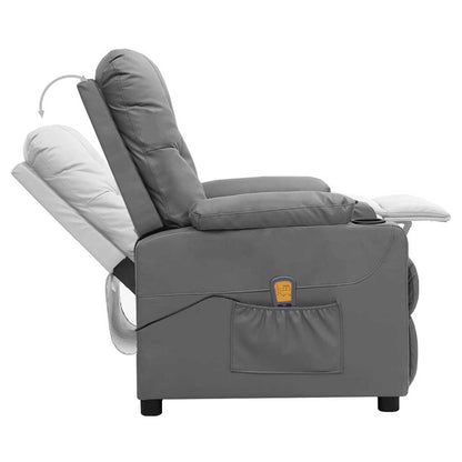 Massage Chair Grey Faux Leather
