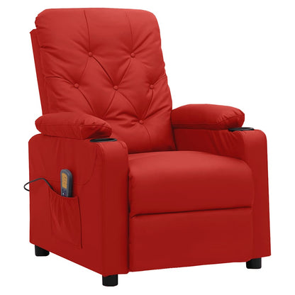 Massage Chair Wine Red Faux Leather
