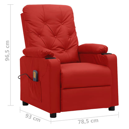 Massage Chair Wine Red Faux Leather