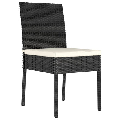 Dining Chair | Set of 2 | Black | Poly rattan | Standard | Durable