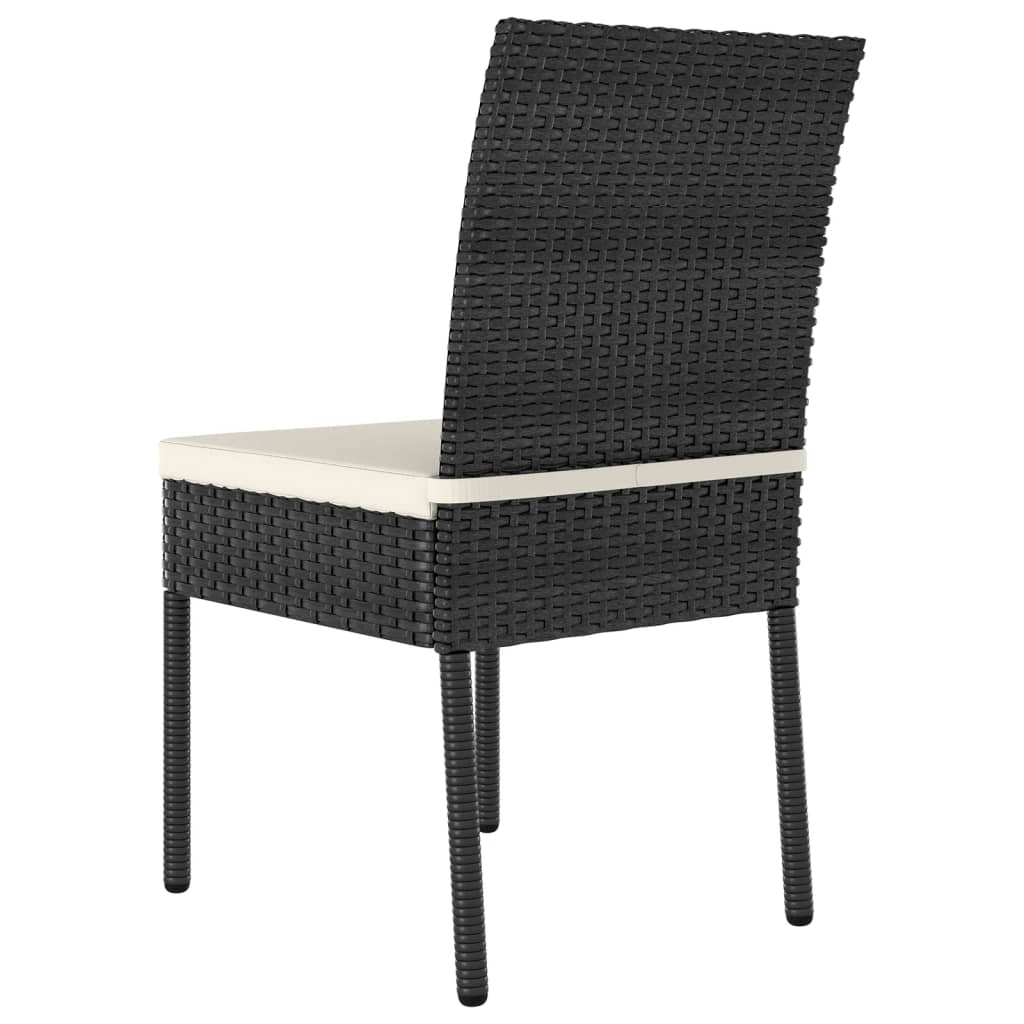 Dining Chair | Set of 2 | Black | Poly rattan | Standard | Durable