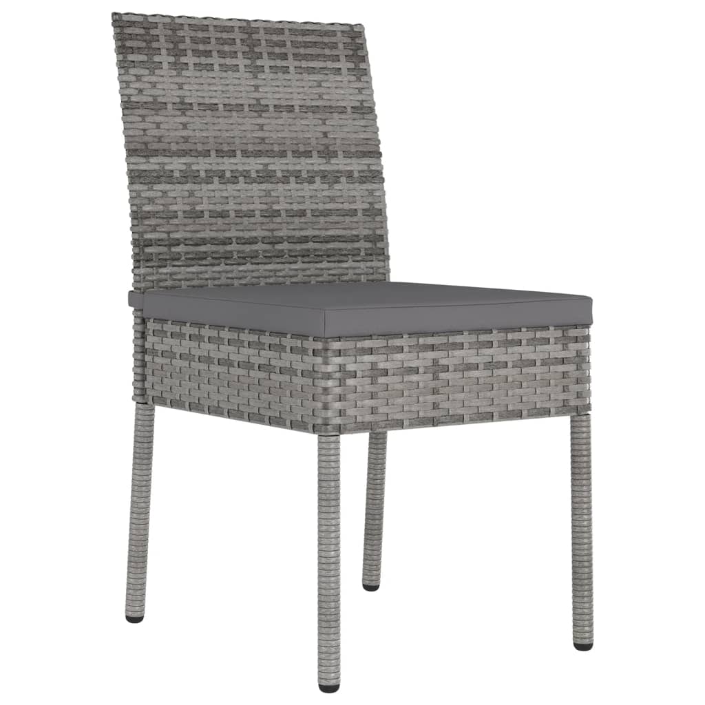 Dining Chair | Set of 4 | Grey | Poly Rattan | Standard | Light Weight