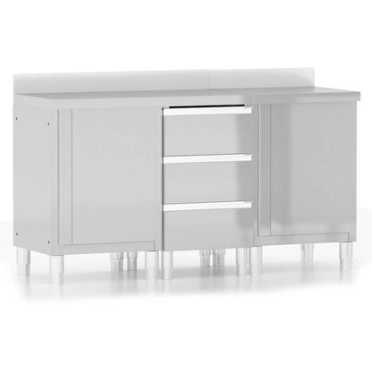 Commercial Kitchen Cabinets 3 pcs Stainless Steel