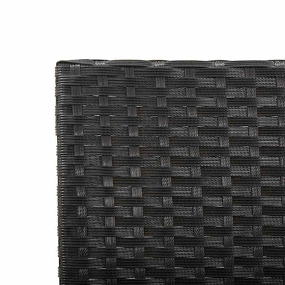 Garden Bench with Cushions Black 176 cm Poly Rattan