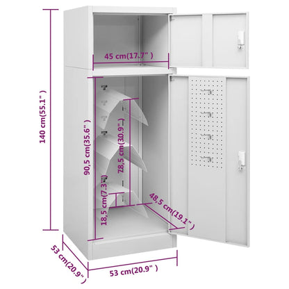 Saddle Cabinet | Light grey | Steel | 53 cm x 53 cm x 140 cm