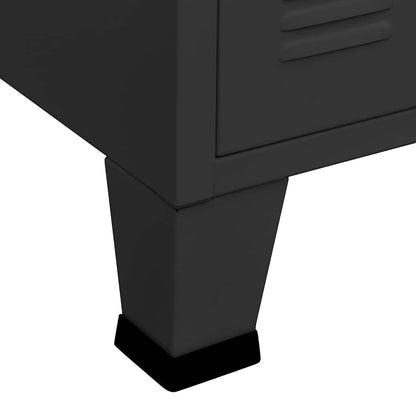 339608 vidaXL Industrial Sideboard Black 105x35x62 cm Metal and Glass