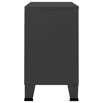 Industrial Sideboard Anthracite 105x35x62 cm Metal and Glass