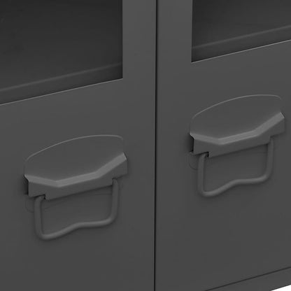Industrial Sideboard Anthracite 105x35x62 cm Metal and Glass
